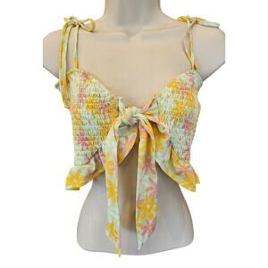 Jolie & Joy by FCT with Love Neon Floral Crop Top XL NWT summer festival party